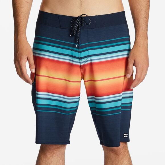 Billabong Swim Trunks Recycler Pro Performance Striped Board Shorts Size 30 NWT - Picture 1 of 13